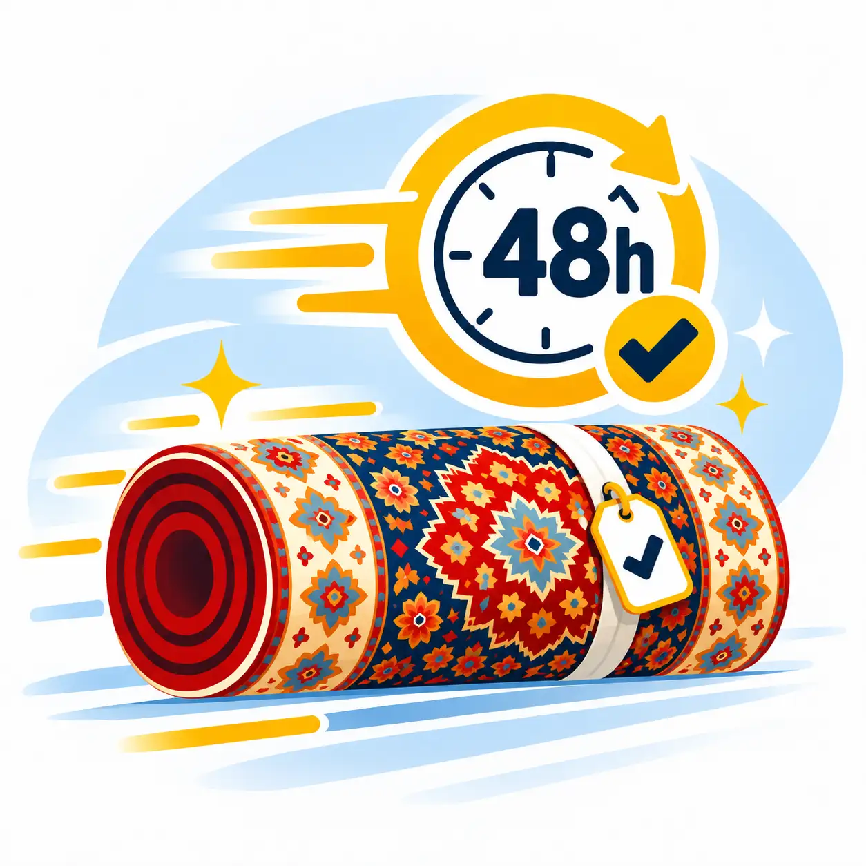 تحویل فرش در کمتر از 48 ساعت
